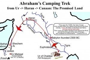 这张地图揭示了亚伯拉罕的旅程